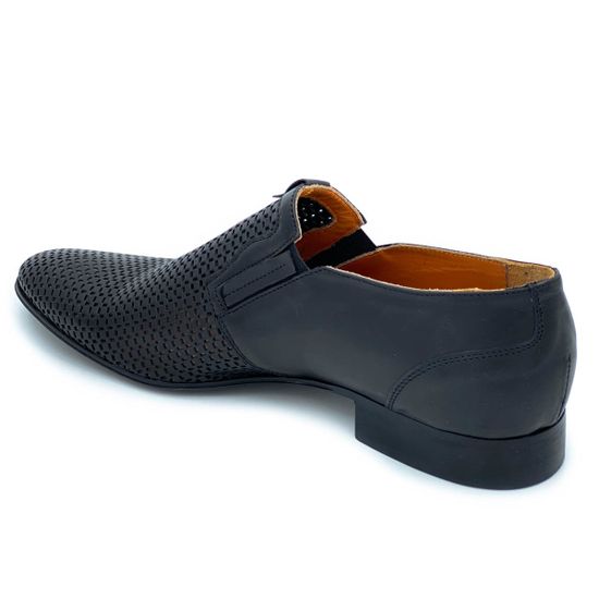 Туфли Ernesto Dolani черные кожаные со сквозной перфорацией - фото 3, 