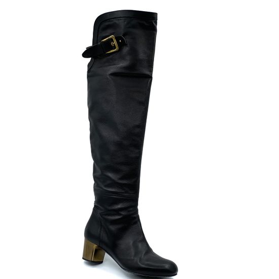 Ботфорты Rejois черные кожаные - фото 2, 