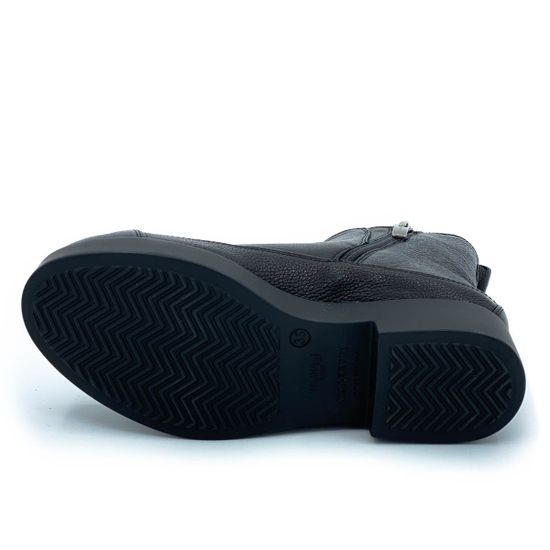 Ботинки Marzetti черные кожаные МЕХ - фото 4, 71372M MZ