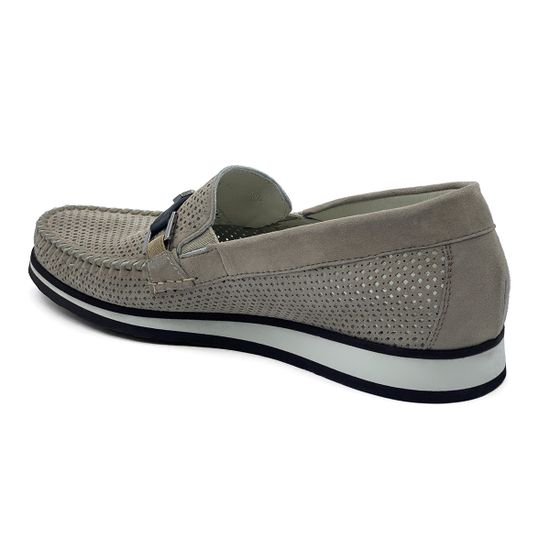 Лоферы Mario Bruni замшевые перфорированные бежевые - фото 3, 64255 MB BEIGE