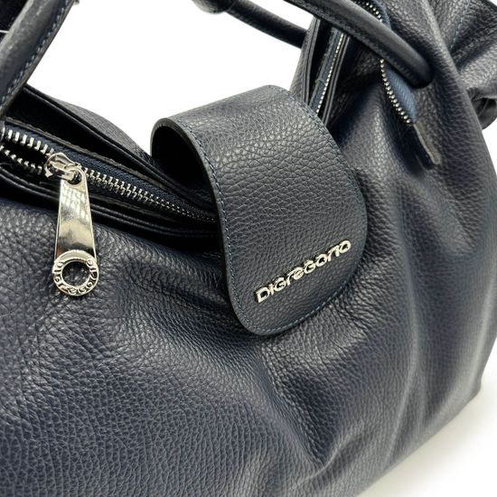 Сумка Di Gregorio черная темно-синяя - фото 4,