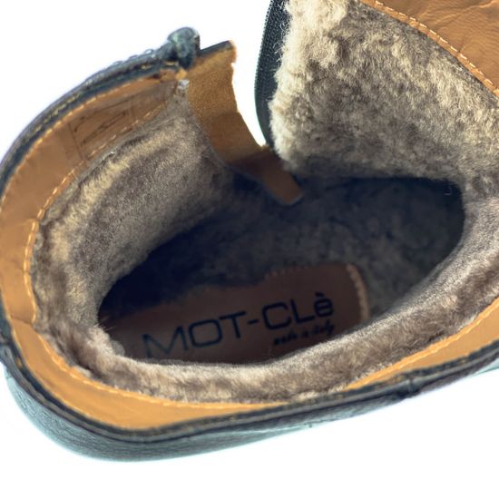 Ботильоны Mot Cle черные кожаные МЕХ - фото 7, MOT2193AM MOT