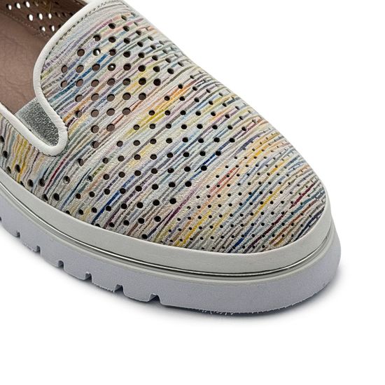 Слипоны Lab Milano мультиколор кожаные перфорированные - фото 6, 0860129 LAB MULT