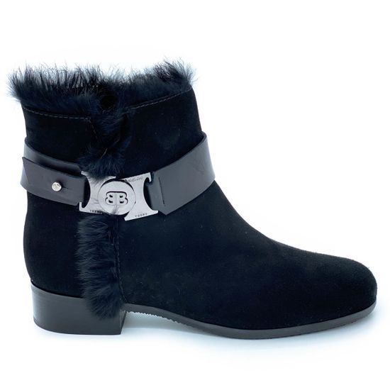 Ботинки Baldinini черные замшевые МЕХ - фото 1, 