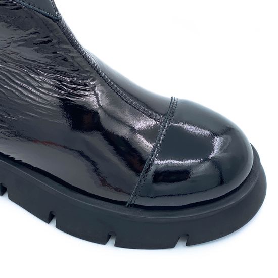 Ботинки Tuffoni черные из лакированной кожи МЕХ - фото 6, 