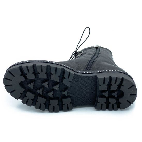 Ботинки Mara черные кожаные МЕХ - фото 4, 