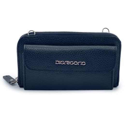 Сумка мини кросс-боди Di Gregorio черная кожаная - фото 1, 