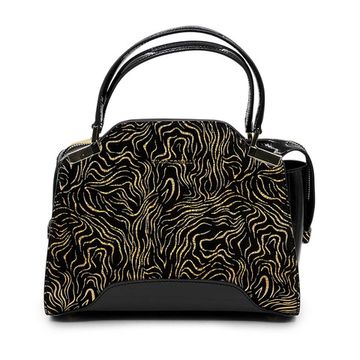 Сумка Gilda Tonelli черная/золотистая замша/лак - фото 1, 1057 TON ORO