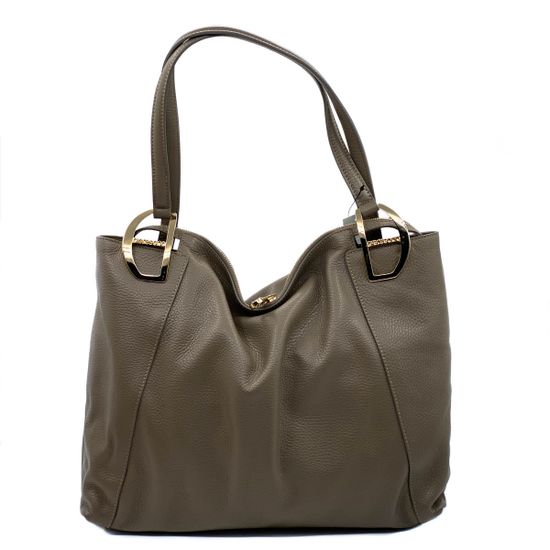 Сумка Di Gregorio бежевая кожаная - фото 1, 