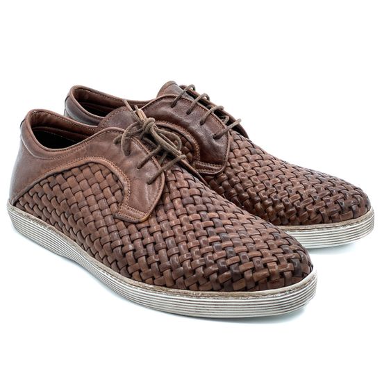 Ботинки Giampieronicola коричневые плетеные - фото 7, 