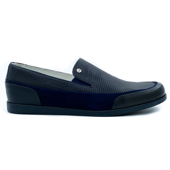 Слипоны мужские Lab Milano черно-синие - фото 1, A42605-2 LAB