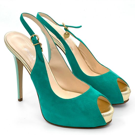 Босоножки Rosso&amp;Nero замшевые зеленые - фото 7, 3498 RN