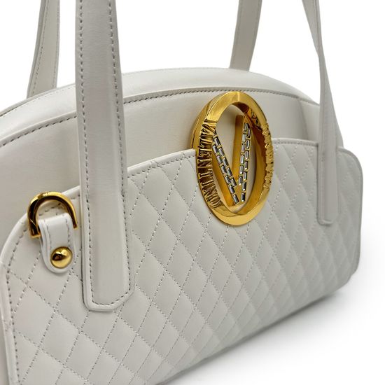 Сумка Valentino Orlandi белая кожаная - фото 4, 7219 VO BIANCO