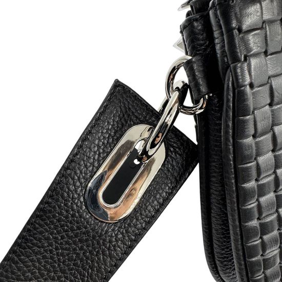 Клатч Renato Angi черный кожаный с плетением - фото 5, 3359617 RA NERO