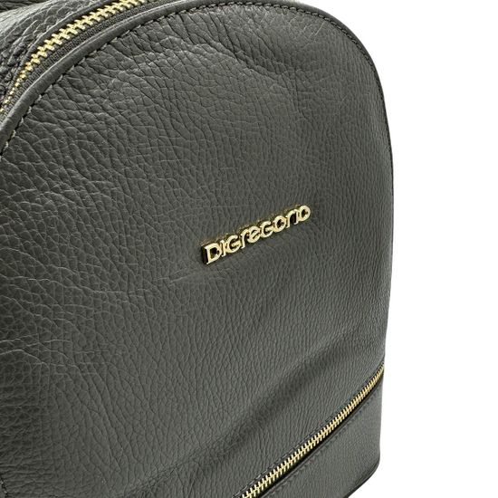Сумка-рюкзак Di Gregorio серая кожаная - фото 5, 8509 DG GRIGIO