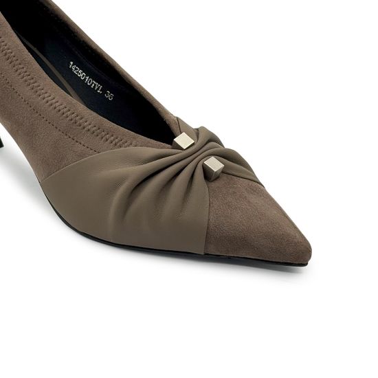 Туфли TUFFONI бежевые замшевые стрейч - фото 6, 1425010TVL TUF BEIGE