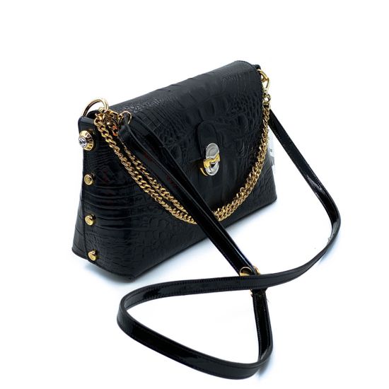 Сумка Marino Orlandi черная крокодил - фото 2, 