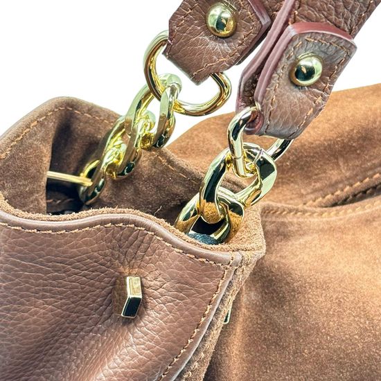 Сумка MOT-CLE коричневая замша/кожа - фото 5, COFFA MOT MORO