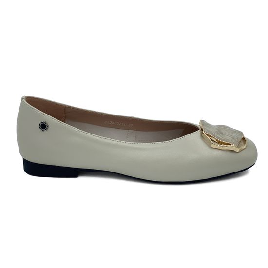 Балетки TUFFONI бежевые кожаные - фото 1, 