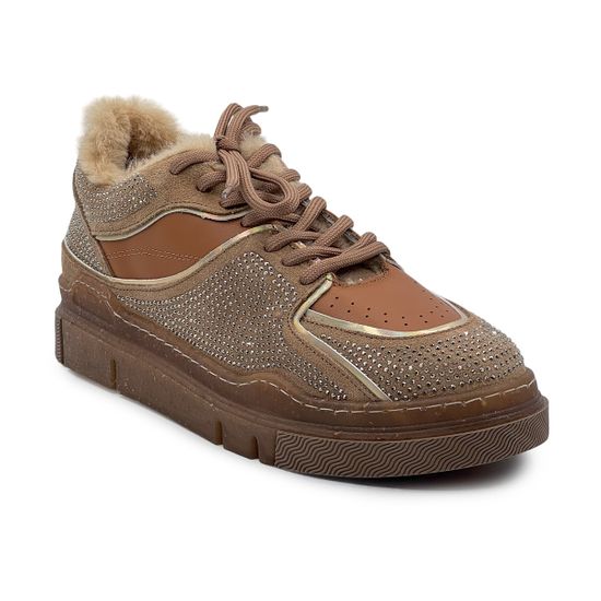 Кеды Lab Milano замша/кожа бежевые/коричневые на меху - фото 2, 200A3351P LAB BEIGE