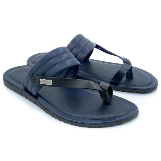 Вьетнамки Emozioni синие кожаные - фото 7, 