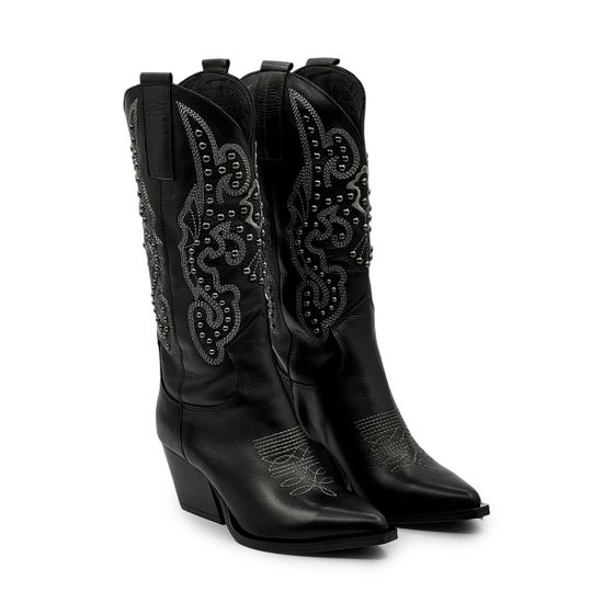 Сапоги казаки MIMMU черные кожаные демисезонные - фото 8, M690M37 MIM