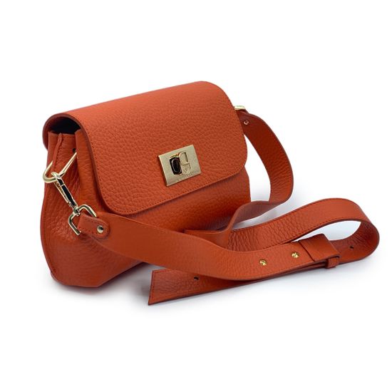 Сумка Di Gregorio оранжевая кожаная - фото 2, 821 DG ORANGE