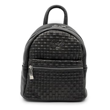 Рюкзак Renato Angi черный кожаный с плетением - фото 1, 3350117 RA NERO