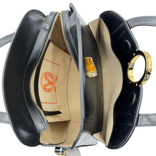 Сумка Valentino Orlandi черная кожаная - фото 5, 7211 VO NERO