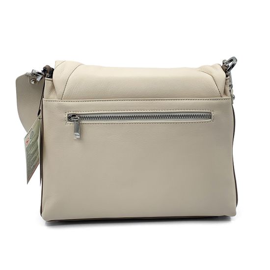 Сумка Renato Angi бежево-коричневая кожаная стеганая - фото 4, 