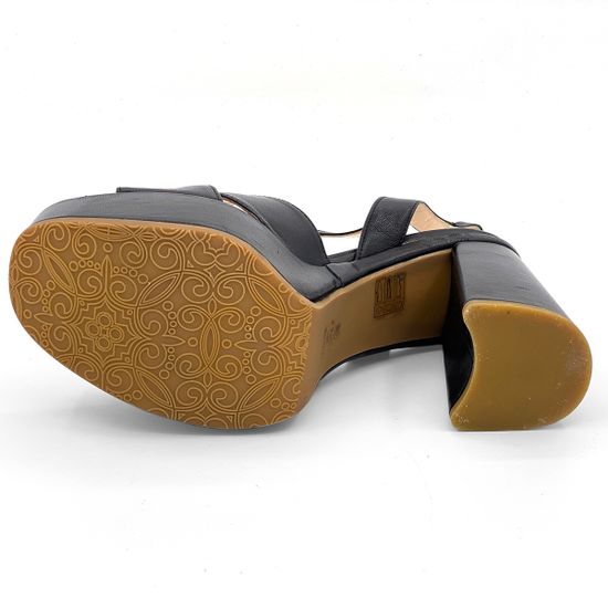 Босоножки Rosso&amp;Nero кожаные черные на платформе - фото 4, 3867 RN NERO