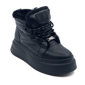 Ботинки Ilasio Renzoni черные кожа/текстиль на меху - фото 2, M105 IR NERO