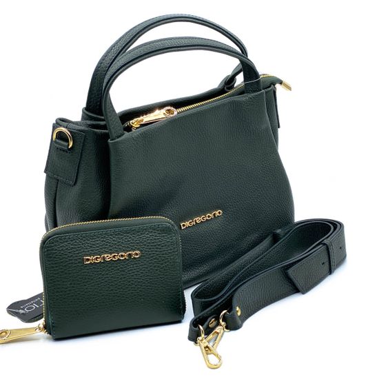 Сумка Di Gregorio зеленая кожаная - фото 2, 