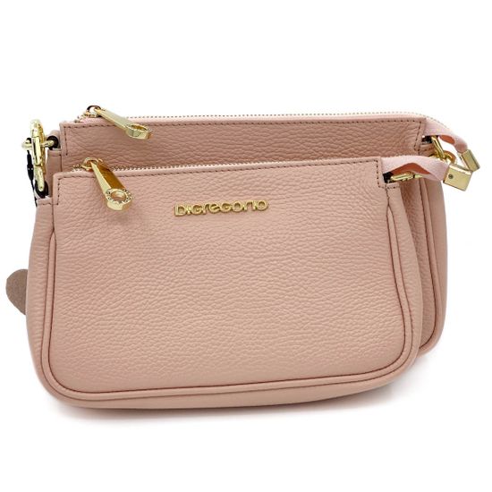 Клатч Di Gregorio розовый кожаный - фото 1, 