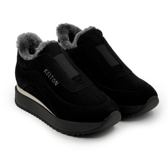 Полуботинки KELTON черные замшевые на меху - фото 7, AI0123M KEL NERO