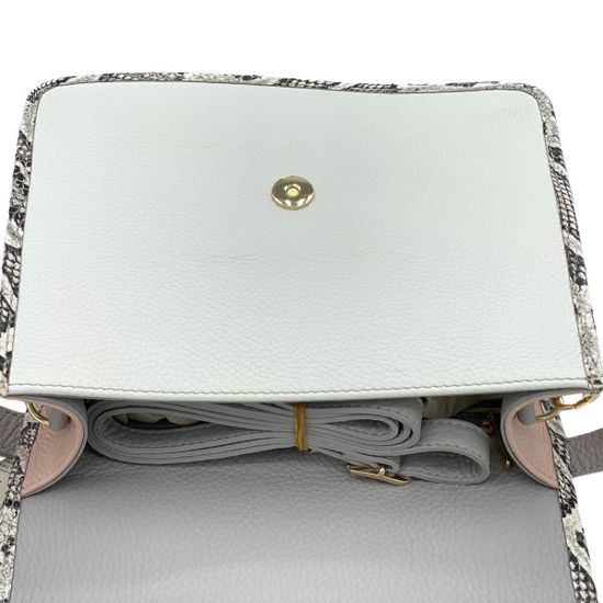 Сумочка Marina Creazioni бежево-розовая маленькая кожаная - фото 5, 