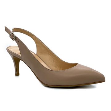 Туфли женские Cover с открытой пяткой кожа бежевые - фото 2, 18014 COV