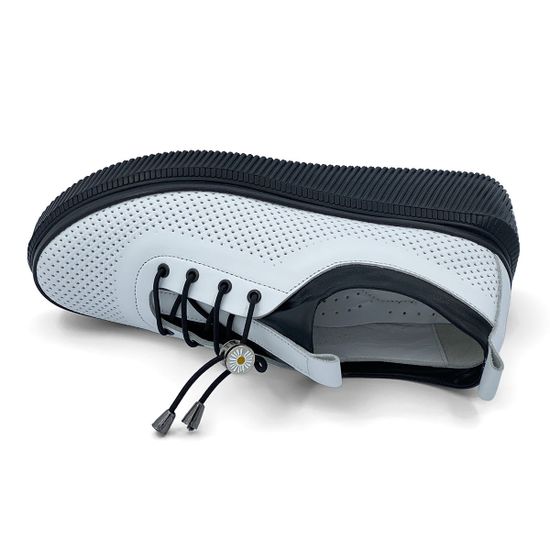 Полуботинки Lab Milano белые кожаные с перфорацией и шнурочками - фото 5, 3750108 LAB BIANCO