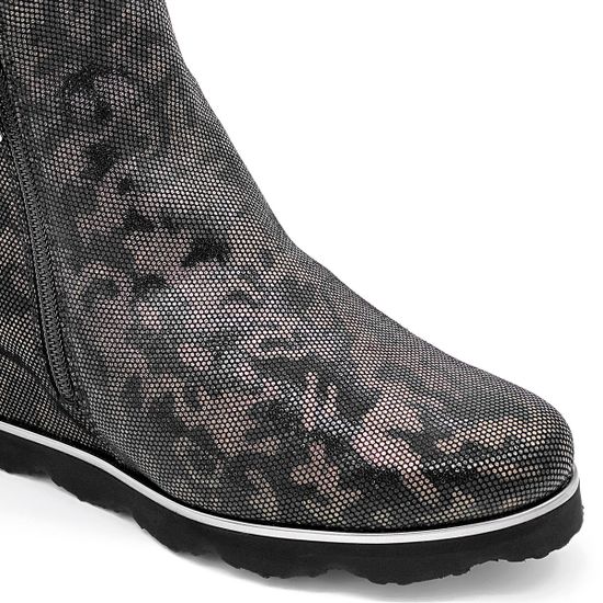 Ботинки Marzetti черно-коричневые замшевые МЕХ с лазерной обработкой - фото 6, 