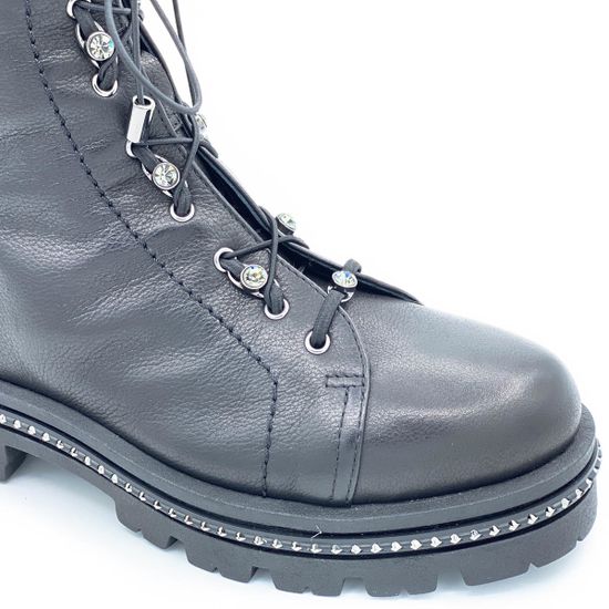 Ботинки Mara черные кожаные МЕХ - фото 5, 