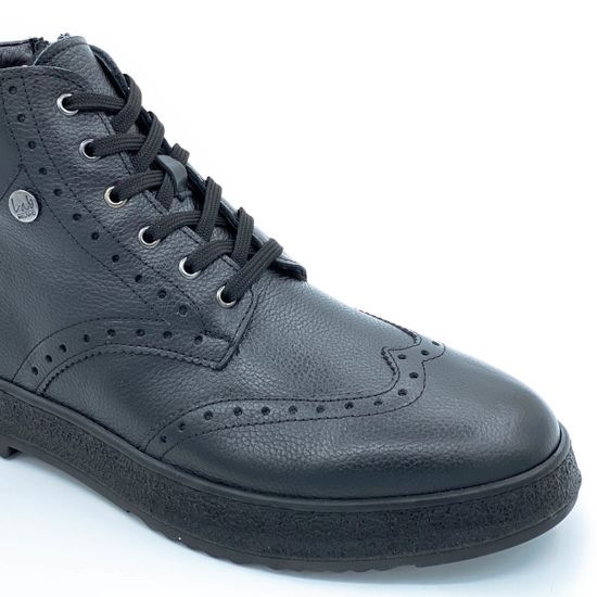 Ботинки Lab Milano черные кожаные МЕХ - фото 6, 