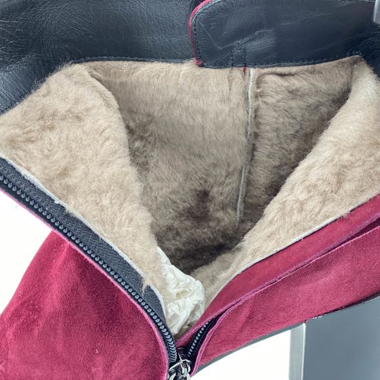 Ботильоны DiGiada бордовые замшевые МЕХ - фото 6, 1424 GIA BORDO