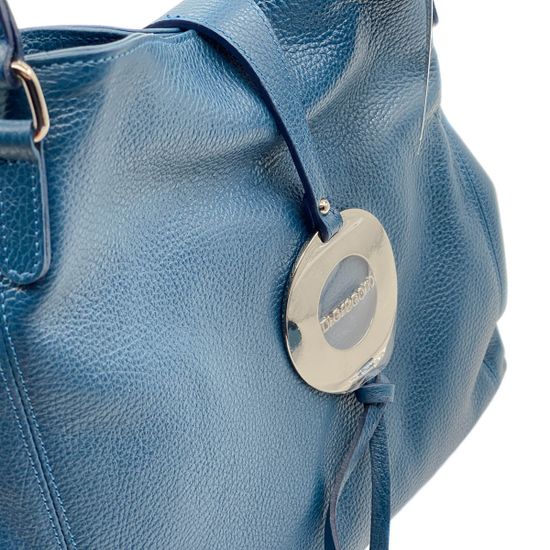 Сумка Di Gregorio синяя кожаная - фото 5, 