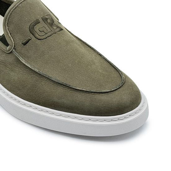 Слипоны BUTTERI зеленые из нубука - фото 6, 82602 BUT VERDE