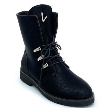 Ботинки Lab Milano черные кожаные МЕХ - фото 2, ZN1377 LAB