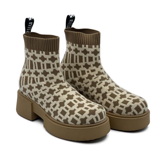 Ботинки Nila Nila бежевые текстиль демисезонные - фото 8, N3109 NIL TORTORA