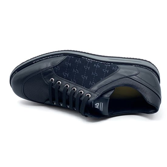 Кроссовки Giampieronicola черные кожаные с текстильными вставками - фото 5, 43612 GPN