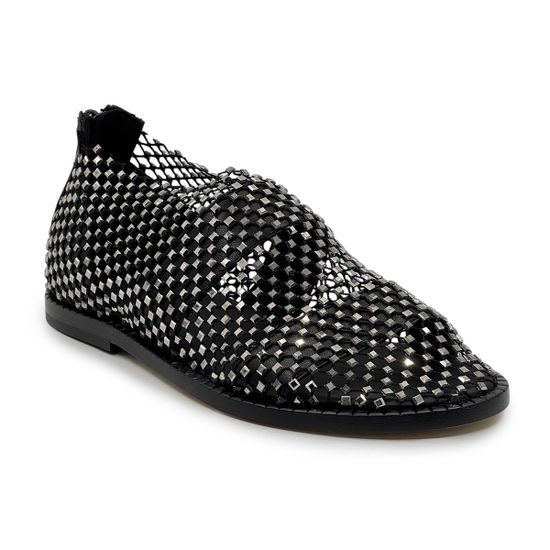 Сандалии FRUIT черные кожаные с сеточкой в стразах - фото 2, 9180 FR NERO