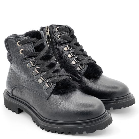 Ботинки Giada Gabrielli черные кожаные МЕХ - фото 6, 840 GABR