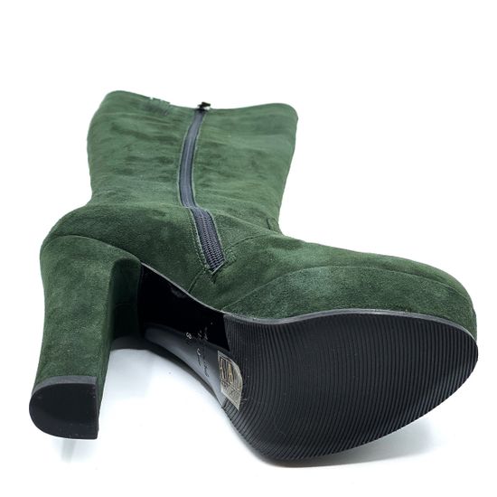 Сапоги Rosso Nero зеленые замшевые демисезонные - фото 4, 
